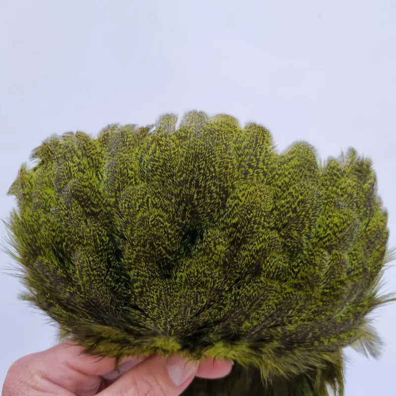 Whiting Coq de Leon Hen Saddle in Speckled Fl.Green Chartreuse-5